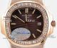 OE Factory 5713 Swiss Copy Patek Philippe Nautilus Rose Gold Brown Face Diamond Bezel Watch (4)_th.jpg